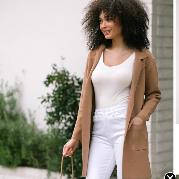 Natasha Lapel Knit 🧶 Coat for Morning Lavender - Picture 3 of 4